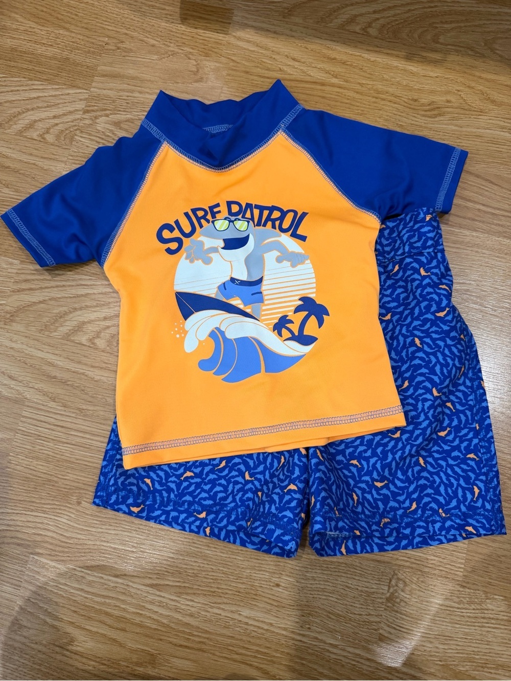 Mick Mack Toddler Boy Surf Patrol Swimsuit set (Size 3T)